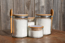 Load image into Gallery viewer, Salt Flower Sea Salt in Reusable Glass Jar with Bamboo lid
