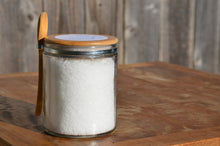 Load image into Gallery viewer, Salt Flower Sea Salt in Reusable Glass Jar with Bamboo lid
